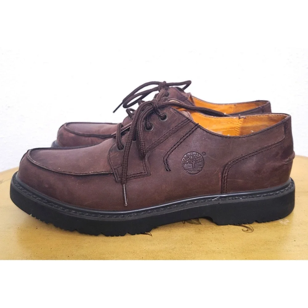 Timberland EU 44 US 10 Brown Leather Lace Up American Work Wear Shoes Boots‎